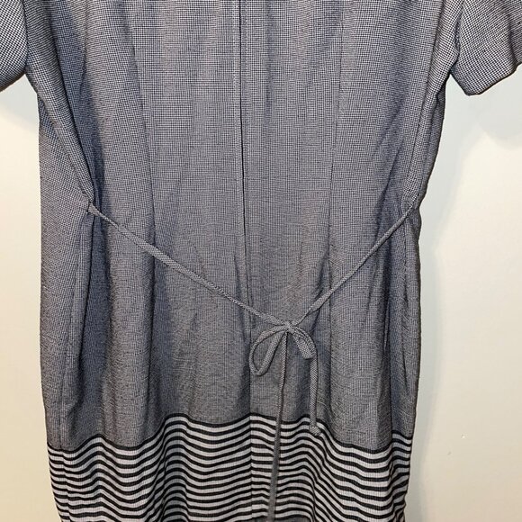 Vintage Miss Dorhy A-Line Dress With Button Front & Striped Hem Size 12 - Picture 7 of 8